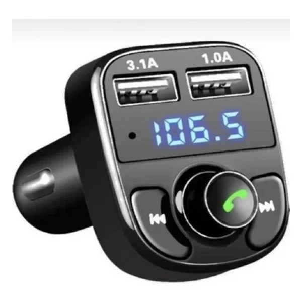 Aksesuar Manessa Car Mp3 Araç Fm Transmitter, Bluetooth USB, Mp3, Kart Çakmaklık Girişli Oto Müzik Çalar Kiti - Görsel 4