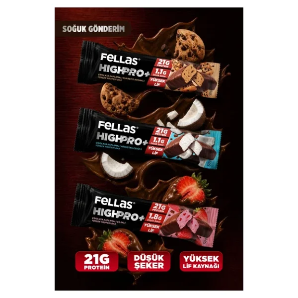 Fellas Çikolata Kaplı Highpro Protein Bar 50gr Deneme Paketi 3'lü - Görsel 3