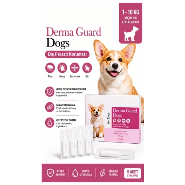 1-10 Kg Köpek Dış Parazit Ense Deri Damlası Pire Bit Kene Deri Bakımı Için Bitkisel Damla 5x1 Ml - Görsel 3