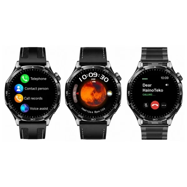 Haino Teko-33 Akıllı Saat Siyah 1 Kasa 3 Değiştirilebilir Kordon AMOLED Ekran Bluetooth Arama Ip67 - Görsel 3