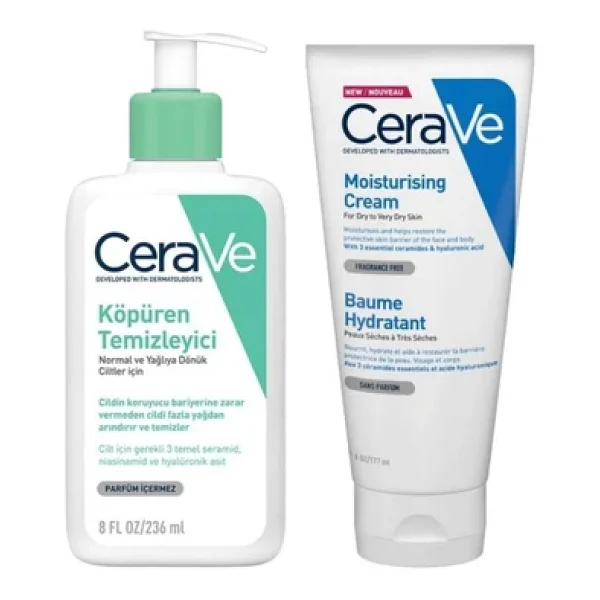 Cerave Nemlendirici Krem 177 Ml + Köpüren Temizleyici 236 Ml - Görsel 2