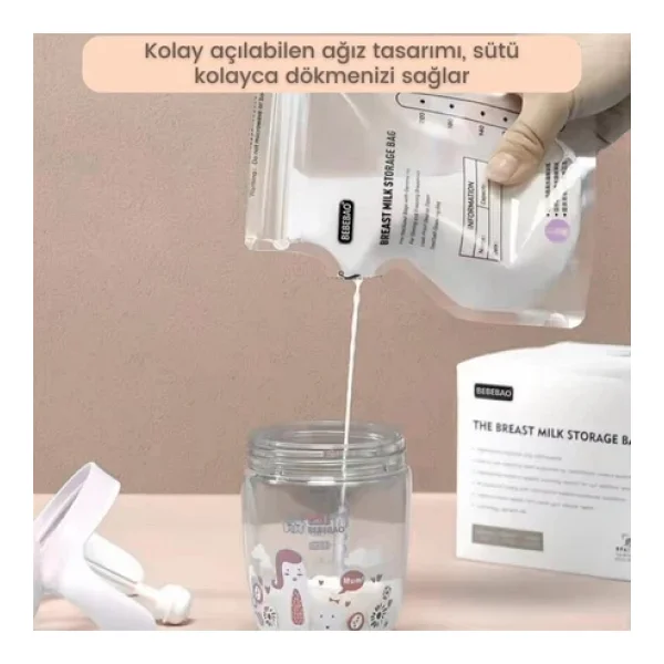 Bebebao 200 Ml 10'lu Anne Sütü Saklama Poşeti - Görsel 7