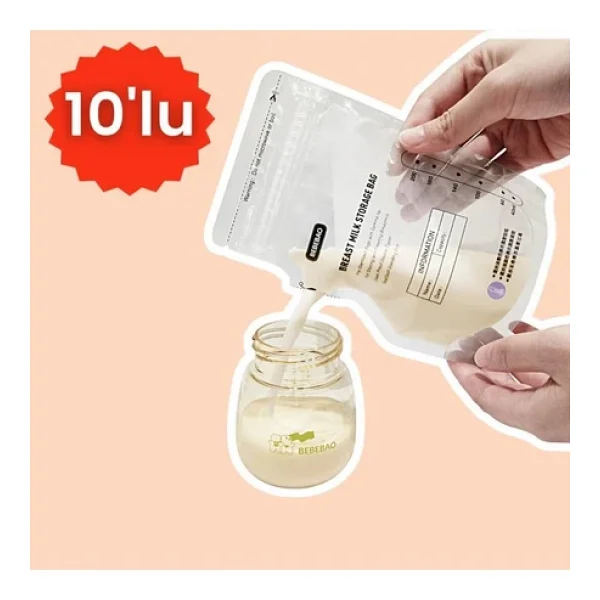 Bebebao 200 Ml 10'lu Anne Sütü Saklama Poşeti - Görsel 3