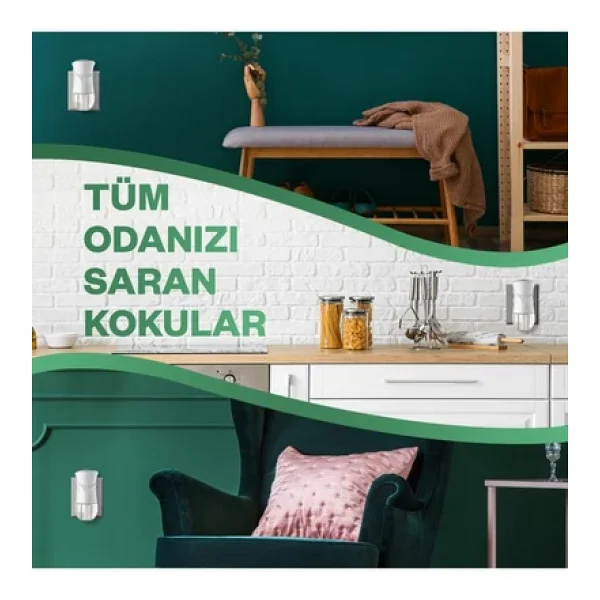 Air Wick Elektrikli Kit Oda Kokusu Turkuaz Sular 100 Gün Etkili Doğal Yağ Özleri İçerir - Görsel 6