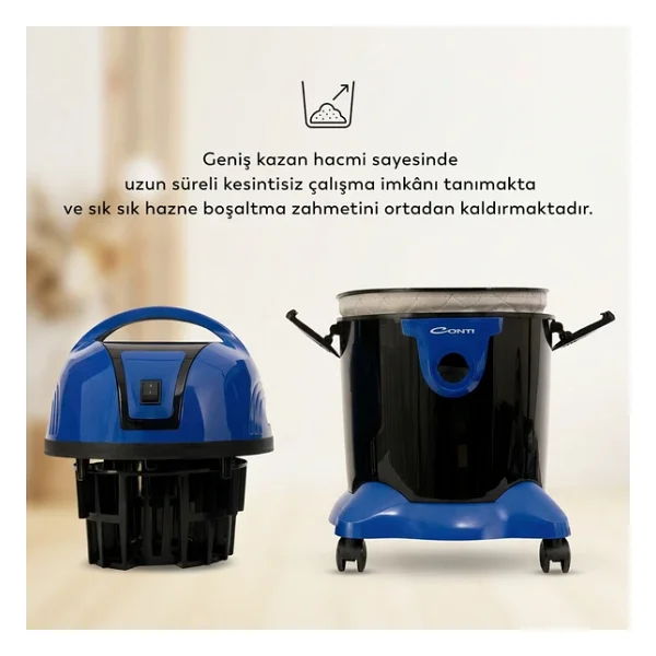 Conti Cs-105 Lily Mavi 2000 W Islak Kuru Süpürge - Görsel 5