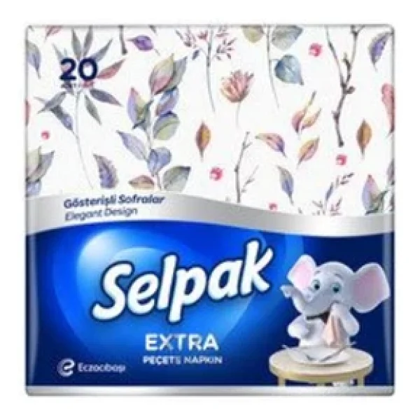 Selpak 6 Adet Extra Desenli Peçete 20'li - Görsel 4