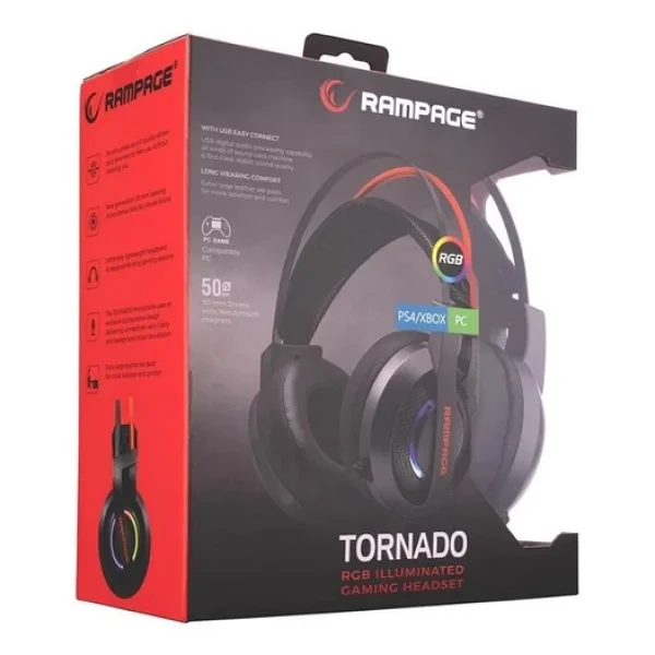 Rampage Tornado Rm-X7 RGB 7.1 USB Kablolu Kulak Üstü Oyuncu Kulaklığı - Görsel 5