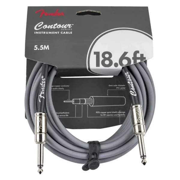Fender Contour Serisi 5,5 Mt. Gitar Kablosu Inca Silver Enstrüman Kablosu - Görsel 3