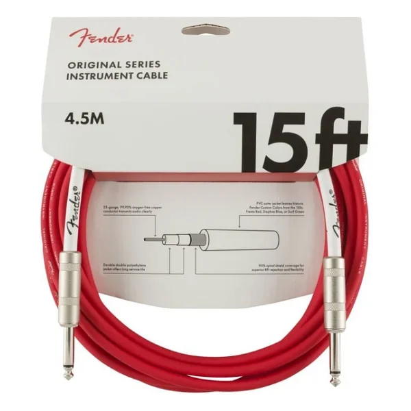 Fender Or Cbl 15 Frd Original Fiesta Red 4,5 Metre Gitar Kablosu - Görsel 3