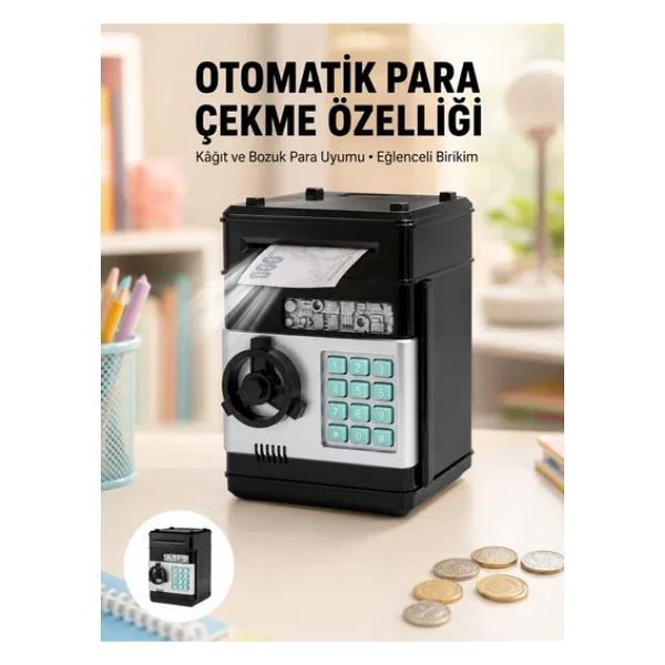 Para Kasası Görünümlü Elektronik Şifreli Kumbara - Görsel 3