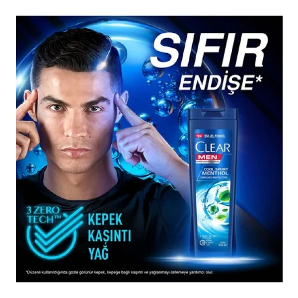 Clear Men Kepeğe Karşı Etkili Şampuan Cool Sport Menthol Ferahlatıcı Mentol Etkisi 350 Ml 4 Adet - Görsel 2