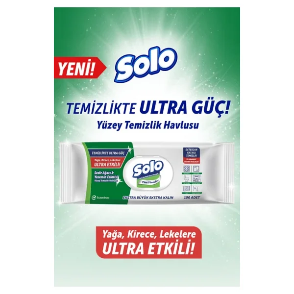 Solo Sedir Ağacı & Yasemin Esintisi Yüzey Temizlik Havlusu 100 Yaprak 3'lü - Görsel 3