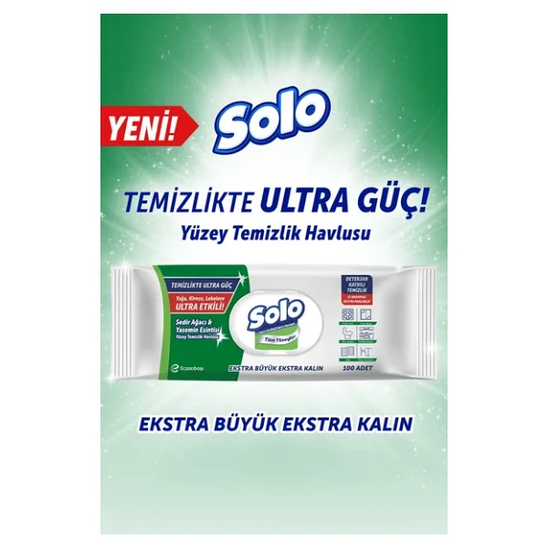 Solo Sedir Ağacı & Yasemin Esintisi Yüzey Temizlik Havlusu 100 Yaprak 3'lü - Görsel 6