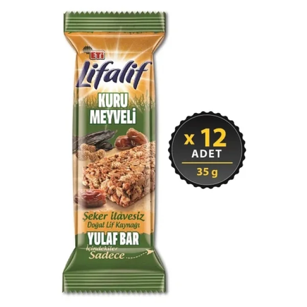 Eti Lifalif Kuru Meyveli Yulaf Bar 35 Gr 12'li - Görsel 5