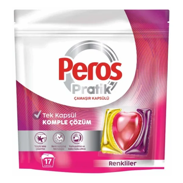 Peros Pratik Renkliler İçin Kapsül Çamaşır Deterjanı 17'li - Görsel 4