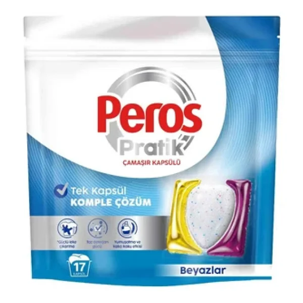 Peros Pratik Beyazlar İçin Kapsül Çamaşır Deterjanı 17'li - Görsel 6