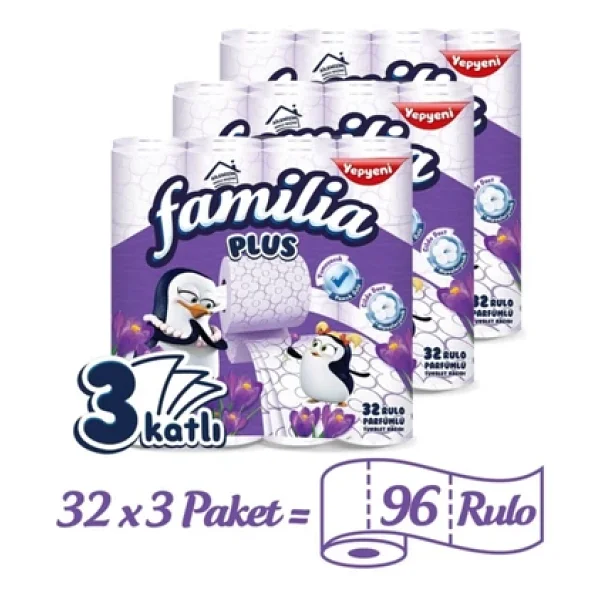 Familia Tuvalet Kağıdı Plus Sihirli Çiçek 3 Kat 32x3:96 Rulo - Görsel 2