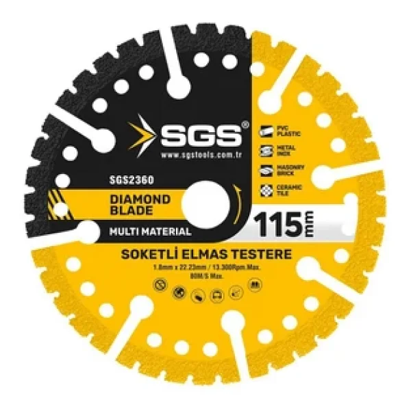 Sgs Çok Amaçlı Multı-Materıal Elmas Kesme Diski 115 Mm Sgs2360 - Görsel 5