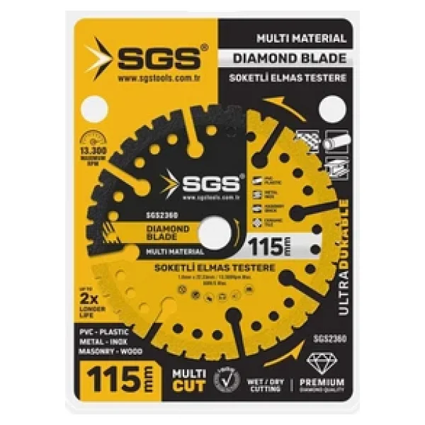 Sgs Çok Amaçlı Multı-Materıal Elmas Kesme Diski 115 Mm Sgs2360 - Görsel 6