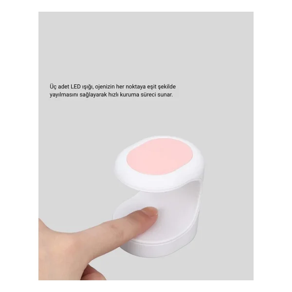 LED Mini Oje Kurutucu Taşınabilir Hızlı Kuruma Cihazı 3 LED Işıklı - Görsel 4