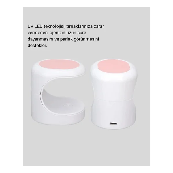 LED Mini Oje Kurutucu Taşınabilir Hızlı Kuruma Cihazı 3 LED Işıklı - Görsel 2