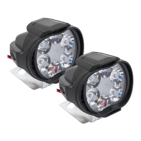 Astra LED 2 Adet 6 Ledli Motosiklet Scooter Uyumlu LED Sis Farı Çakar Ve Sabit Mod Açma Kapatma Tuşlu Lamba - Görsel 3