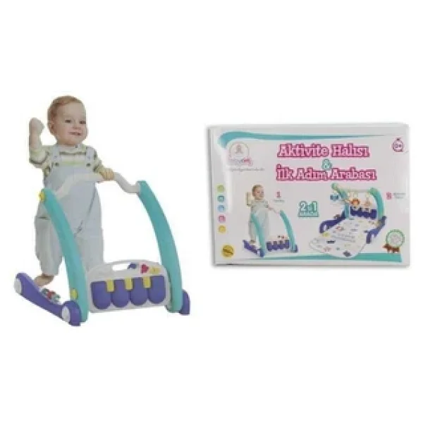 Babycim Aktivite Halısı & İlk Adım Arabası Mavi - Görsel 6