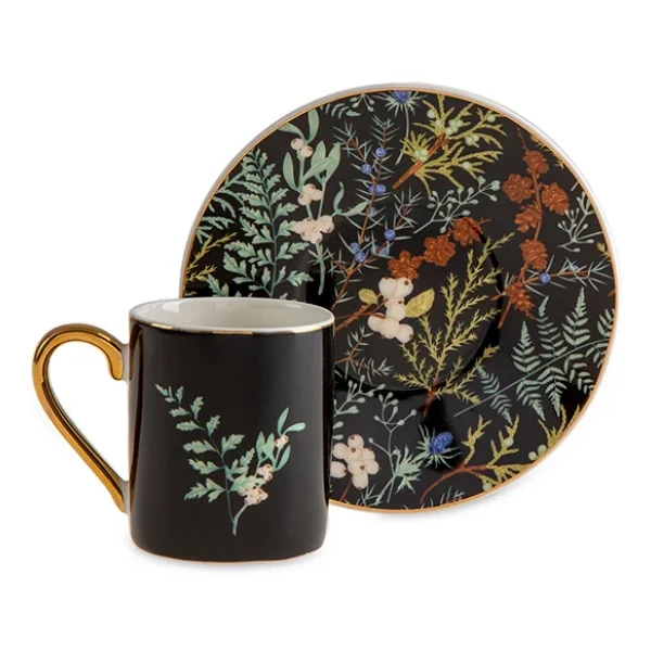Jumbo Black Garden 4 Kişilik Kahve Fincan Takımı - Görsel 6
