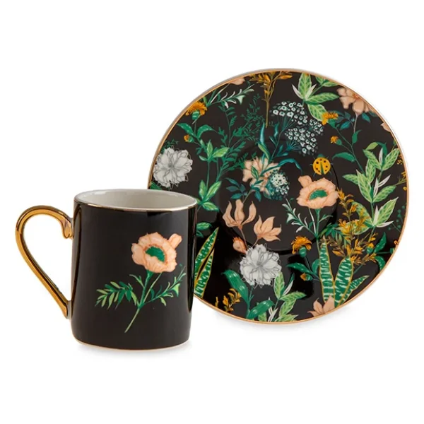 Jumbo Black Garden 4 Kişilik Kahve Fincan Takımı - Görsel 5