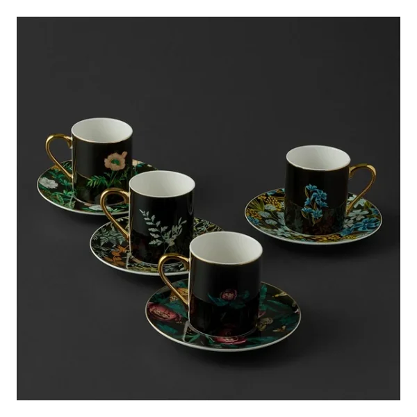Jumbo Black Garden 4 Kişilik Kahve Fincan Takımı - Görsel 4