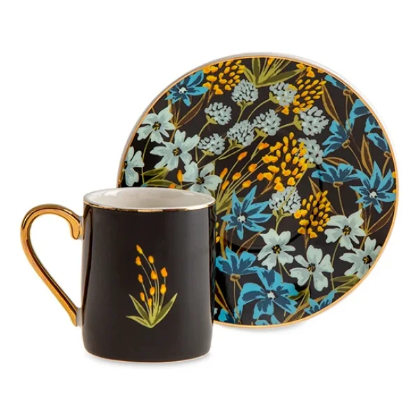 Jumbo Black Garden 4 Kişilik Kahve Fincan Takımı - Görsel 8