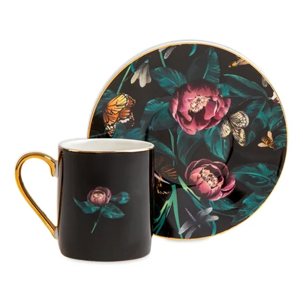 Jumbo Black Garden 4 Kişilik Kahve Fincan Takımı - Görsel 7