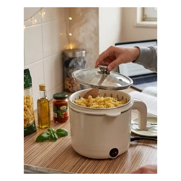 Elektrikli Mini Tencere 1 Litre Çorba Pilav Makarna Pişirici Çok Fonksiyonlu - Görsel 6