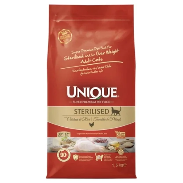 Unique Tavuklu 1.5 Kg Kısırlaştırılmış Yetişkin Kedi Maması - Görsel 5