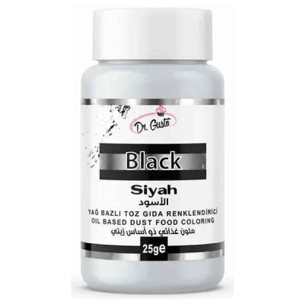 Dr. Gusto Yağ Bazlı Siyah 25 Gr Toz Gıda Boyası - Görsel 3