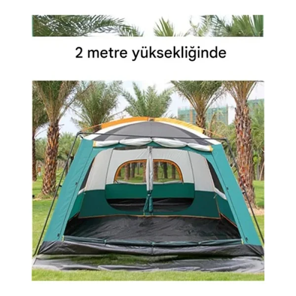 Nurcamp Aile Boyu Büyük Kamp Çadırı 2 Oda 1 Salon 420x305x200 Cm - Görsel 3