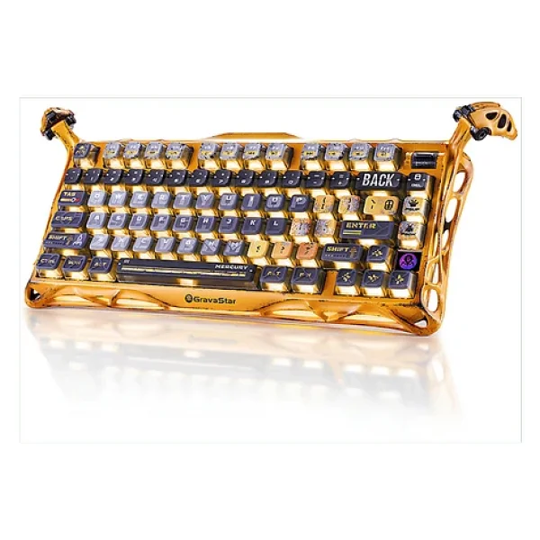 Gravastar Mercury K1 Pro Sarı RGB %75 Tkl X Kailh Switch Kablolu/Kablosuz Mekanik Oyuncu Klavyesi - Görsel 2
