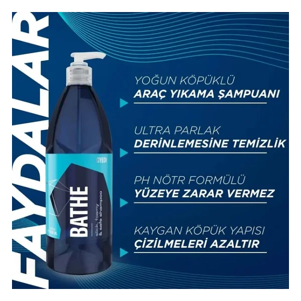 Gyeon Q2m Bathe Ph Nötr Cilalı Oto Şampuanı - 500 Ml -Yüksek Konsantre Jel Araç Yıkama Köpüğü - Görsel 8