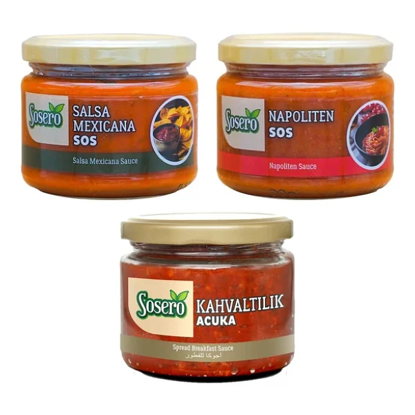 Sosero Acuka-Mexicano Salsa Ve Napoliten Sos 3 Lü Set - Görsel 3