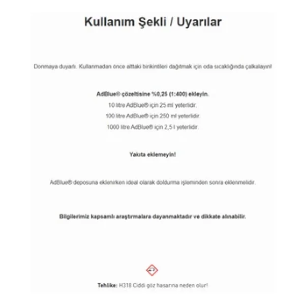 Liqui Moly Lıquımoly Adblue Kristalleşme Öneleyici Konsantre Katkı 250ml (21799) - Görsel 2