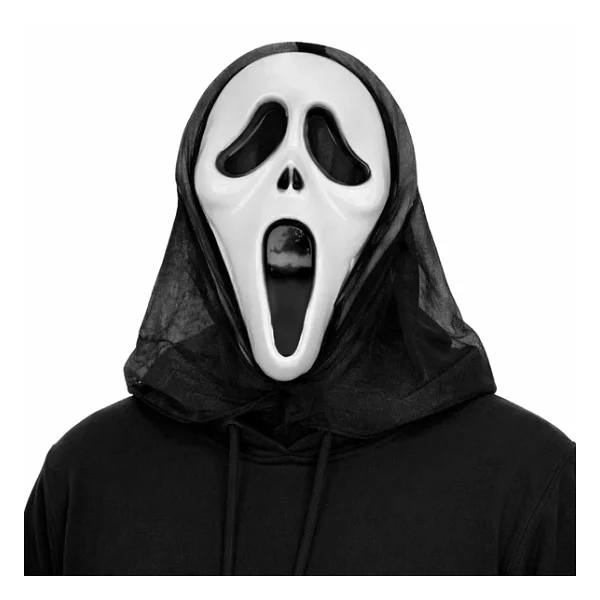 Mey İthalat Kapşonlu Çığlık Maskesi Scream Maskesi - Hayalet Maskesi 33x21 Cm - Görsel 2