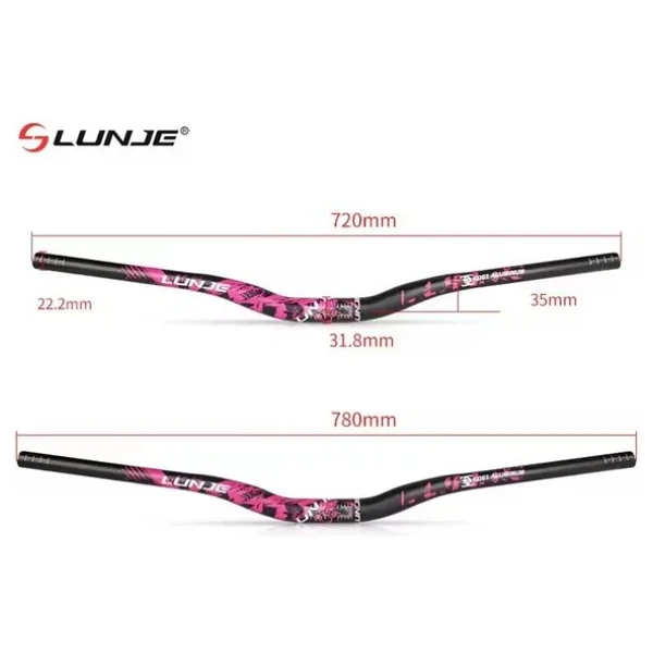 Lunje Alüminyum 31.8 780 Mm Riser Mtb Gidon Bisiklet Gidonu Mavi Siyah - Görsel 10