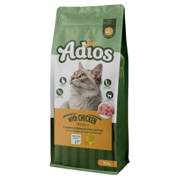 Adios Tavuklu 15 kg Yetişkin Kedi Maması - Görsel 4