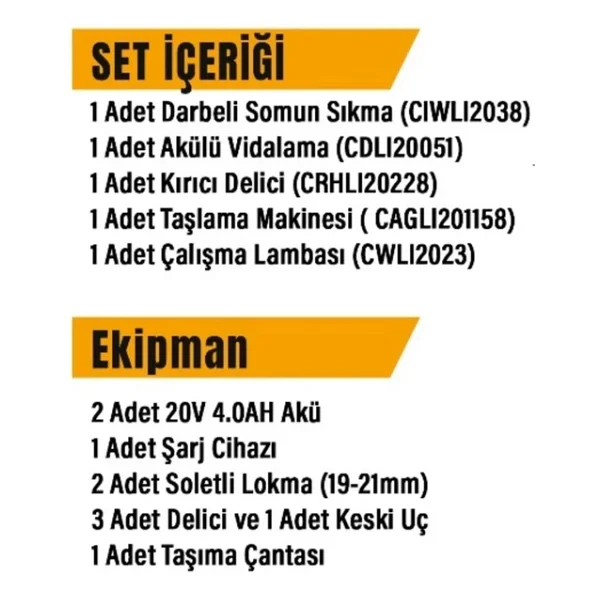 Ingco Cklı-2019 5'li Kombo Elektrikli El Aletleri Seti - Görsel 4