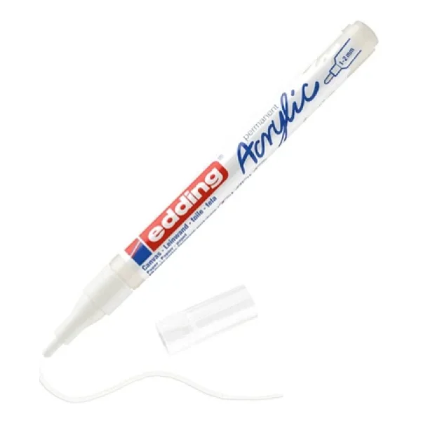 Edding 5300 1-2 Mm İnce Uçlu Trafik Beyaz Akrilik Marker Kalem - Görsel 3