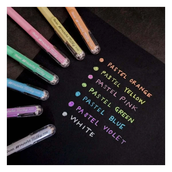 Pentel Hybrid Milky 0.8mm Pastel Sarı Jel Kalem - Görsel 5