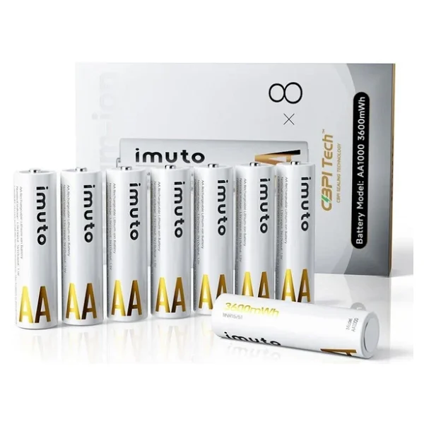 Imuto 3600mwh Aa Şarj Edilebilir Lityum Pil (8'li Paket) - Görsel 8