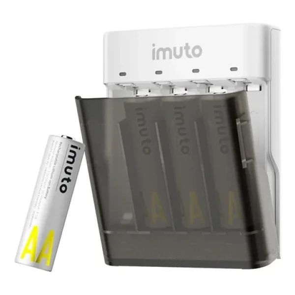 Imuto 3600mwh Aa Şarj Edilebilir Pil + Power Case Şarj Kiti (4'lü Paket) - Görsel 3