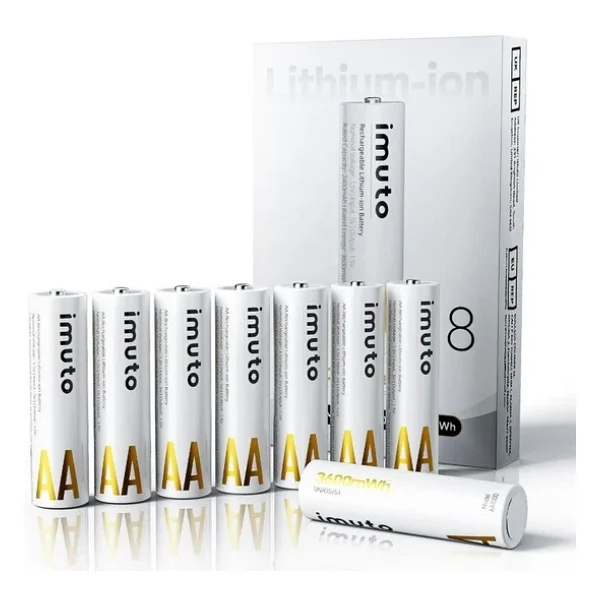 Imuto 3600mwh Aa Şarj Edilebilir Lityum Pil (8'li Paket) - Görsel 4