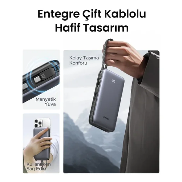 Ugreen Nexode 55985b 20000 mAh Hızlı Şarj Powerbank - Görsel 6